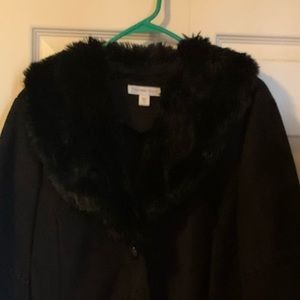 Coldwater Creek black fur coat.